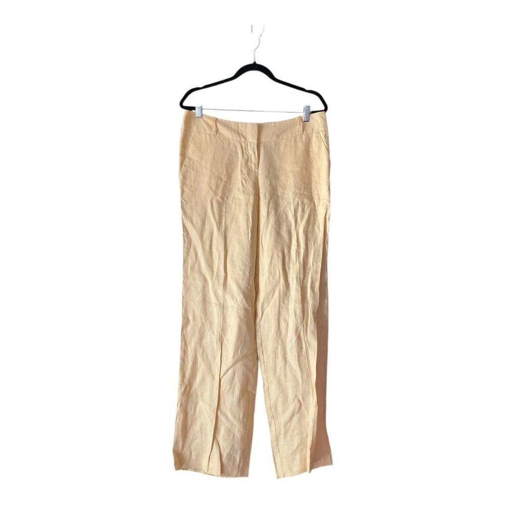 The Limited 100% Linen Butter Yellow Pants Women 10 NWT